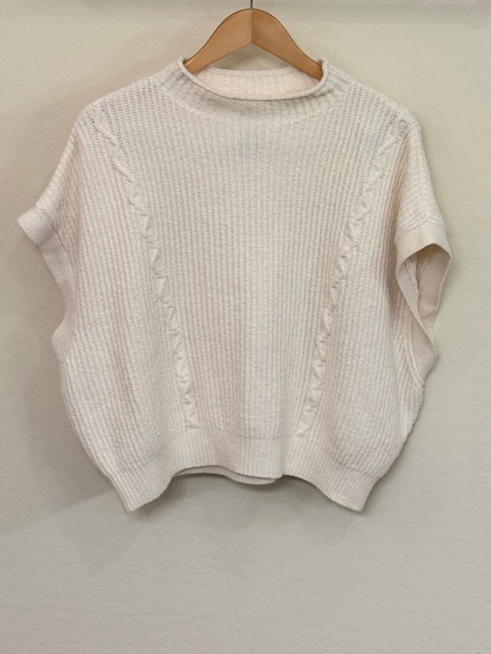 Anthropologie Sweaters - Anthropologie By Anthropologie Enza Cotton Poncho Sweater Vest Ivory White L